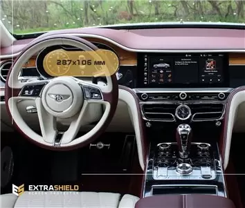 Bentley Continental GT 2012 - 2017 Multimedia 8" DisplayschutzGlass Kratzfest Anti-Fingerprint Transparent - 1