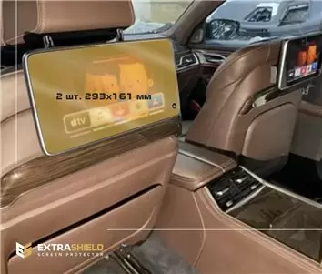 Bentley Mulsanne 2016 - Present Passenger monitors (2pcs,) 12,5" DisplayschutzGlass Kratzfest Anti-Fingerprint Transparent