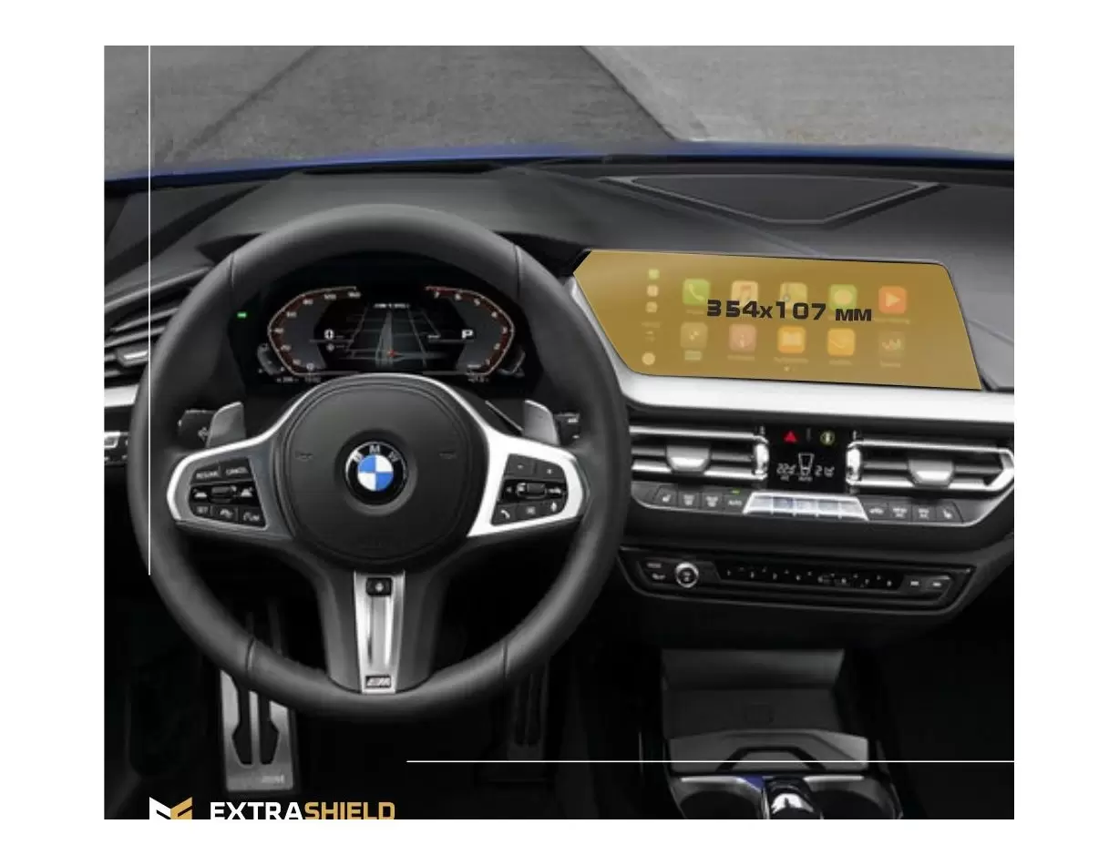 BMW 1 Series (F20) 2011 - 2017 Multimedia NBT 8,8" DisplayschutzGlass Kratzfest Anti-Fingerprint Transparent - 1- Cockpit Dekor 