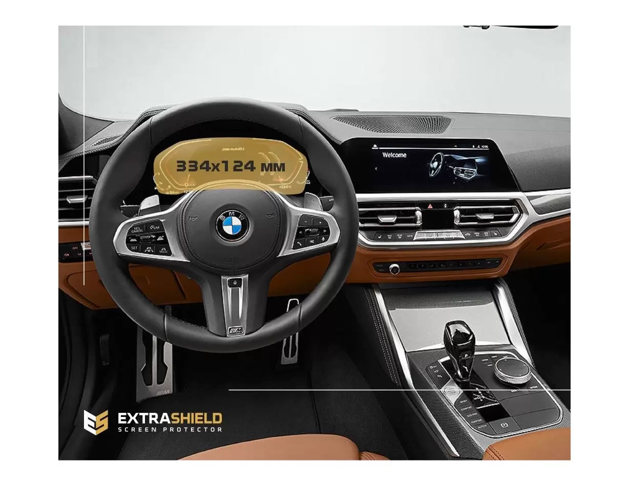 BMW 4 Series (F32) 2017 - 2020 Multimedia NBT 8,8" DisplayschutzGlass Kratzfest Anti-Fingerprint Transparent - 1- Cockpit Dekor 