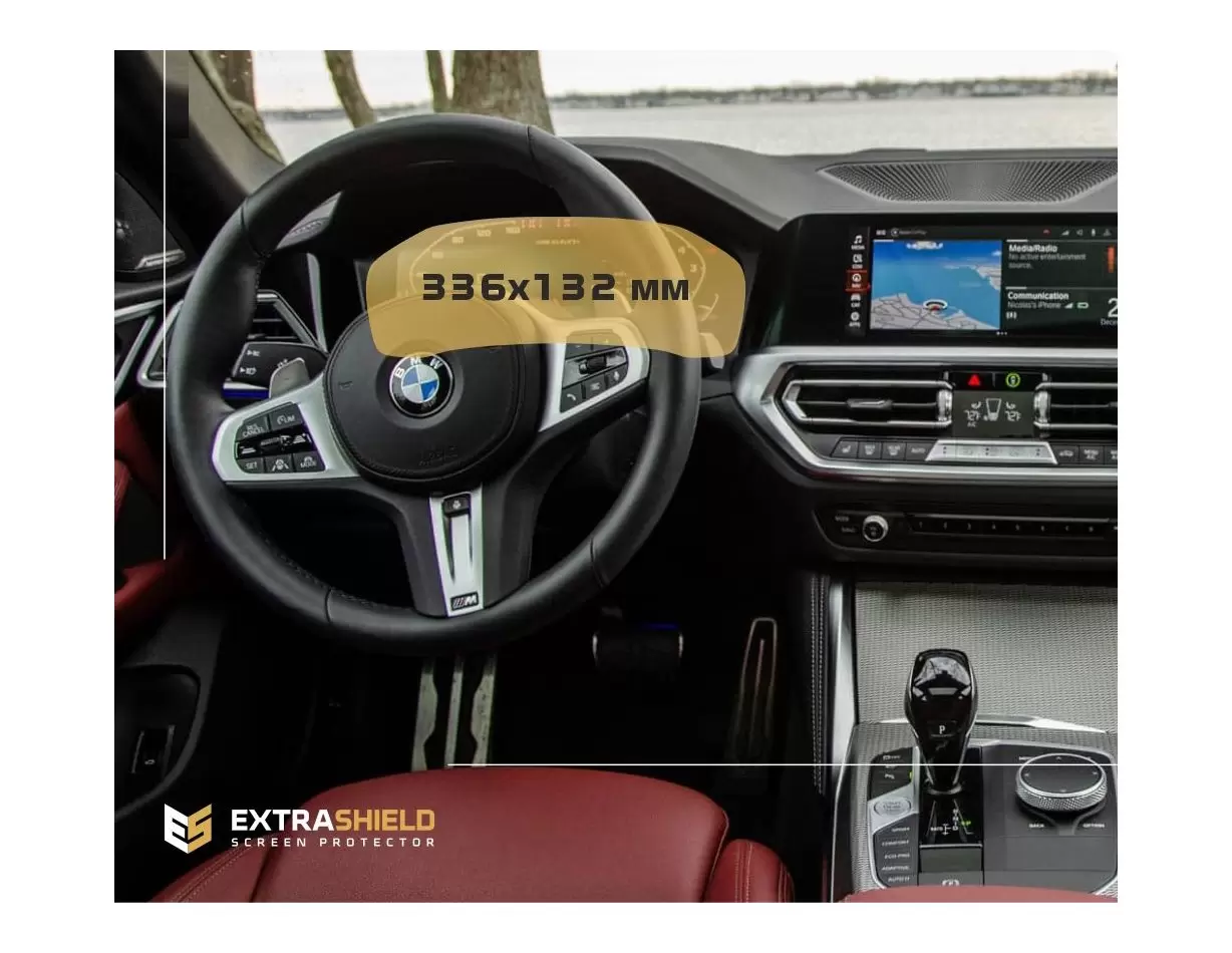 BMW 4 Series (G22) 2020 - Present Digital Speedometer (Central) 12,3" DisplayschutzGlass Kratzfest Anti-Fingerprint Transparent 