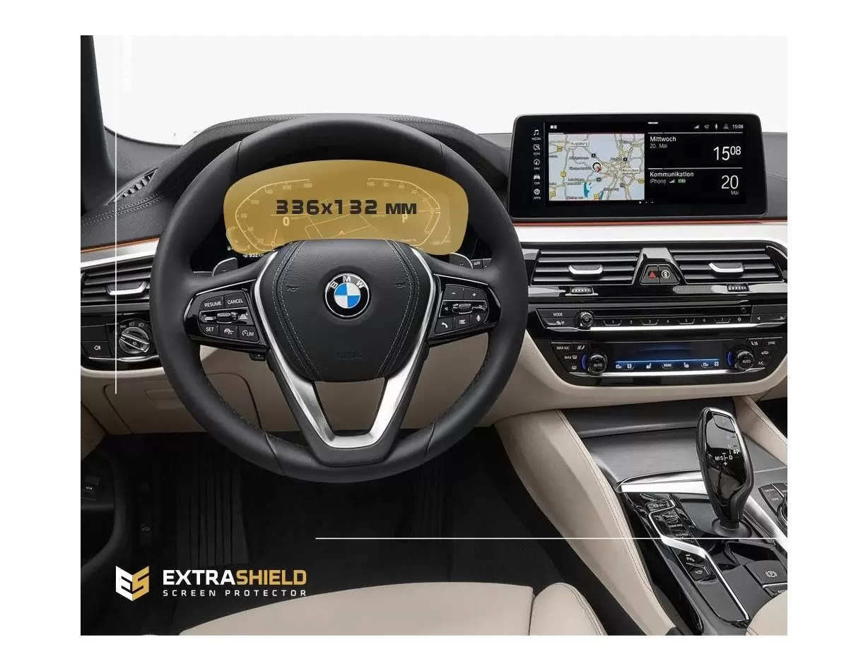 BMW 5 Series (F10) 2013 - 2017 Multimedia NBT EVO 10,2" DisplayschutzGlass Kratzfest Anti-Fingerprint Transparent - 1- Cockpit D