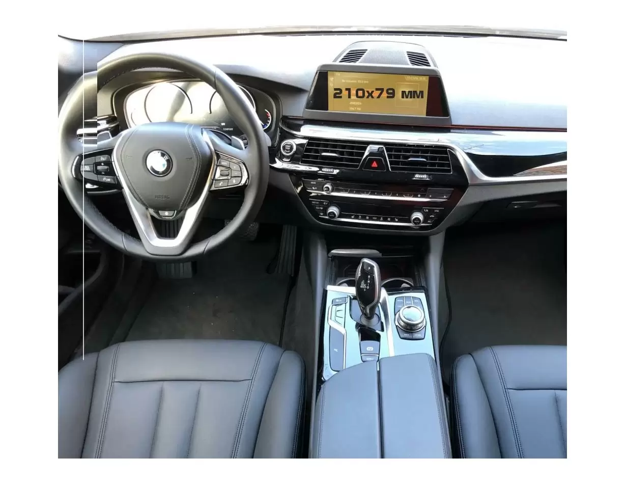 BMW 5 Series (G30) 2016 - 2020 Digital Speedometer (left button) 12,3" DisplayschutzGlass Kratzfest Anti-Fingerprint Transparent