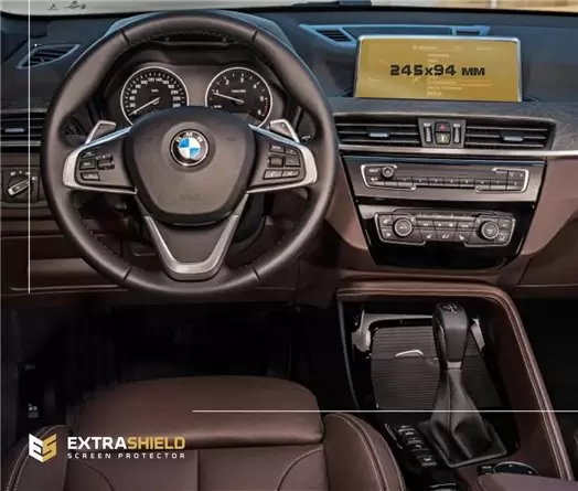BMW X1 (F48) 2015 - 2019 Multimedia 8,8" DisplayschutzGlass Kratzfest Anti-Fingerprint Transparent - 1- Cockpit Dekor Innenraum BMW X1 (F48) 2015 - 2019 Multimedia 8,8" DisplayschutzGlass Kratzfest Anti-Fingerprint Transparent - 1- Cockpit Dekor Innenraum