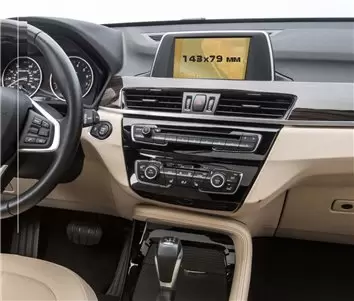 BMW X1 (F48) 2015 - 2019 Multimedia NBT 8,8" DisplayschutzGlass Kratzfest Anti-Fingerprint Transparent - 1- Cockpit Dekor Innenr