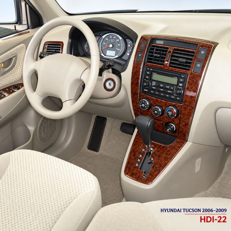 Hyundai Tucson 2006-2009 3D Cockpit Dekor Interieurleisten Set As shown in product diagram-teilig