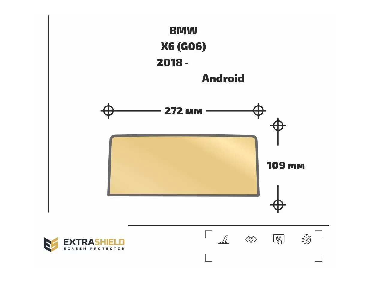BMW X6 (E71) 2012 - 2014 Multimedia NBT EVO 10,2" DisplayschutzGlass Kratzfest Anti-Fingerprint Transparent - 1- Cockpit Dekor I