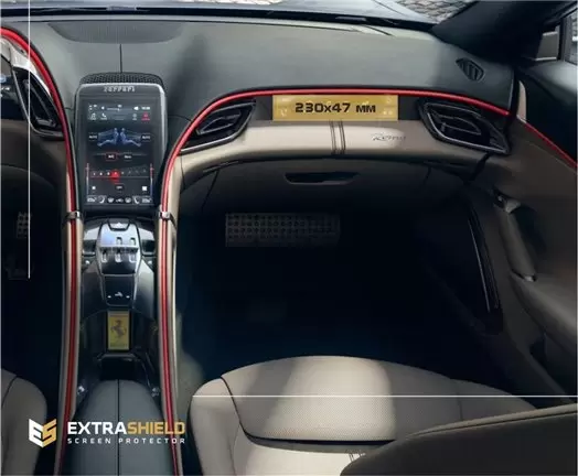 Ferrari F8 Tributo 2019 - Present Multimedia passenger DisplayschutzGlass Kratzfest Anti-Fingerprint Transparent - 1- Cockpit De Ferrari F8 Tributo 2019 - Present Multimedia passenger DisplayschutzGlass Kratzfest Anti-Fingerprint Transparent - 1- Cockpit De