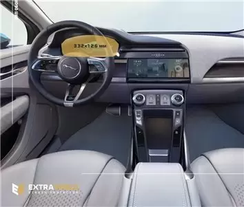 Jaguar F-PACE 2021 - Present Digital Speedometer DisplayschutzGlass Kratzfest Anti-Fingerprint Transparent