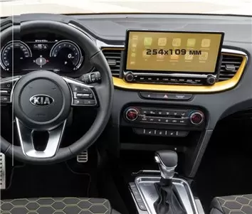 KIA Ceed 2019 - Present Digital Speedometer 12,3" DisplayschutzGlass Kratzfest Anti-Fingerprint Transparent - 1- Cockpit Dekor I
