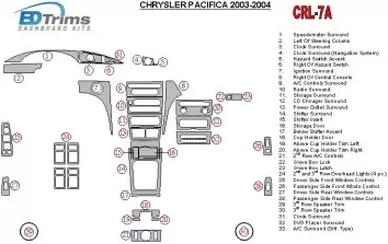 Chrysler Pacifica 2003-2004 Voll Satz, OEM Compliance BD innenausstattung armaturendekor cockpit dekor - 2- Cockpit Dekor Innenr