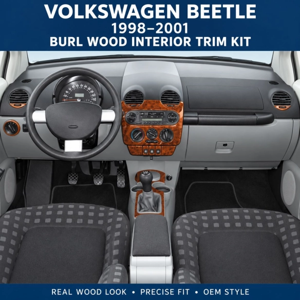 Volkswagen Beetle 1998-2001 3D Cockpit Dekor Interieurleisten Set Basic Set / as shown in product diagram-teilig