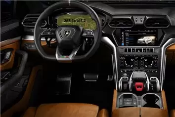 Lamborghini Huracan 2014 - Present Multimedia + Climate-Control 8,4" DisplayschutzGlass Kratzfest Anti-Fingerprint Transparent -