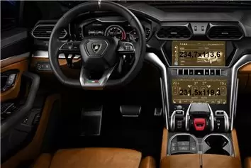 Lamborghini Sian 2019 - Present Digital Speedometer DisplayschutzGlass Kratzfest Anti-Fingerprint Transparent