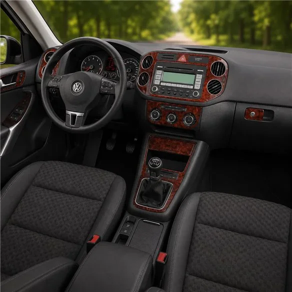 Volkswagen Tiguan 2010+ Komplettset, Schaltgetriebe AC Control 3D Armaturenbrett-Dekor-Set