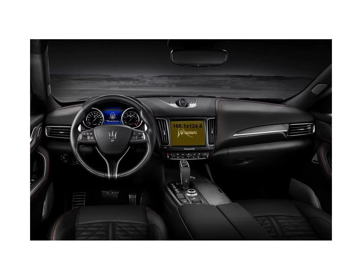 Maserati Levante 2016 - Present Multimedia 8,4" DisplayschutzGlass Kratzfest Anti-Fingerprint Transparent - 1- Cockpit Dekor Inn