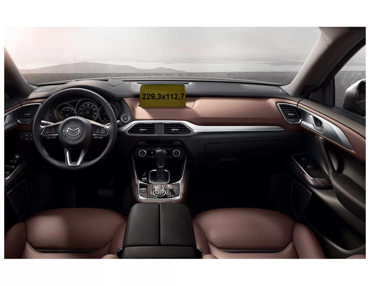 Mazda CX-9 2015 - 2020 Multimedia 8" DisplayschutzGlass Kratzfest Anti-Fingerprint Transparent - 1- Cockpit Dekor Innenraum