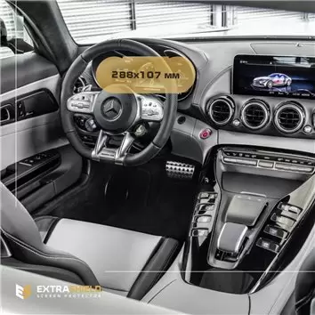 Mercedes-Benz AMG GT (X290) 2018 - Present Digital Speedometer + Multimedia 12,3" DisplayschutzGlass Kratzfest Anti-Fingerprint 