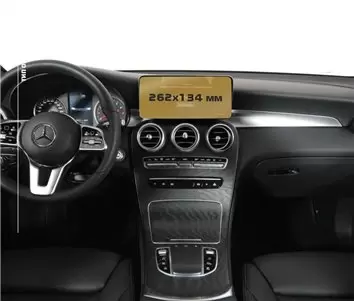 Mercedes-Benz GLC (X253/C253) 2015 - 2019 Multimedia 7" DisplayschutzGlass Kratzfest Anti-Fingerprint Transparent - 1- Cockpit D