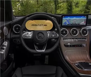 Mercedes-Benz GLC (X253/C253) 2015 - 2019 Multimedia 8" DisplayschutzGlass Kratzfest Anti-Fingerprint Transparent