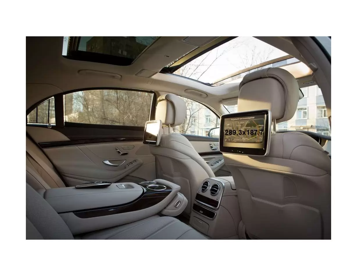 Mercedes-Benz S-class (W222/X222/C217/A217) 2018 - 2020 Passenger monitors (2pcs,) 10,2" DisplayschutzGlass Kratzfest Anti-Finge