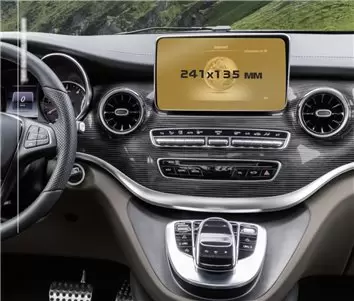 Mercedes-Benz V-class (W447) 2014 - Present Multimedia 5,8" DisplayschutzGlass Kratzfest Anti-Fingerprint Transparent - 1- Cockp