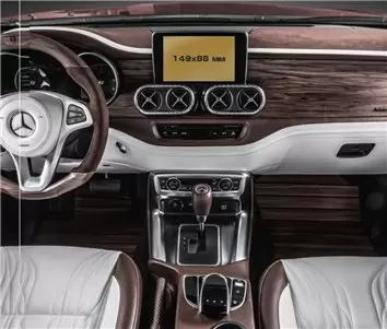 Mercedes-Benz X-class (X470) 2017 - 2020 Multimedia 5,4" DisplayschutzGlass Kratzfest Anti-Fingerprint Transparent