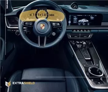 Porsche 911 (992) 2018 - Present Digital Speedometer 14" DisplayschutzGlass Kratzfest Anti-Fingerprint Transparent