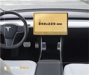 Tesla Model 3 2017 - Present Multimedia 15" DisplayschutzGlass Kratzfest Anti-Fingerprint Transparent