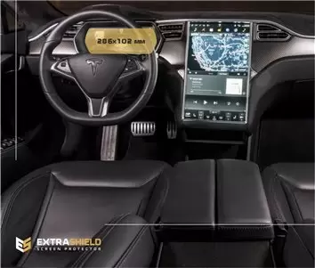Tesla Model S 2012 - Present Digital Speedometer 12,3" DisplayschutzGlass Kratzfest Anti-Fingerprint Transparent - 1- Cockpit De