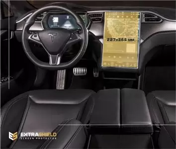 Tesla Model S 2012 - Present Multimedia 17" DisplayschutzGlass Kratzfest Anti-Fingerprint Transparent - 1- Cockpit Dekor Innenra