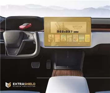 Tesla Model S 2021 - Present Multimedia 17" DisplayschutzGlass Kratzfest Anti-Fingerprint Transparent