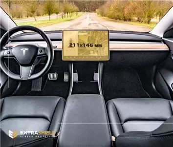 Tesla Model S 2021 - Present Rear climate control DisplayschutzGlass Kratzfest Anti-Fingerprint Transparent - 1- Cockpit Dekor I