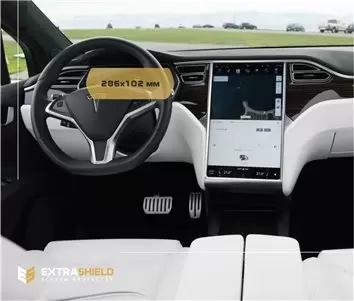 Tesla Model X 2015 - Present Digital Speedometer 12,3" DisplayschutzGlass Kratzfest Anti-Fingerprint Transparent