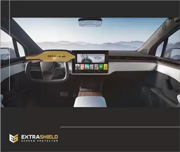 Tesla Model X 2021 - Present Digital Speedometer DisplayschutzGlass Kratzfest Anti-Fingerprint Transparent