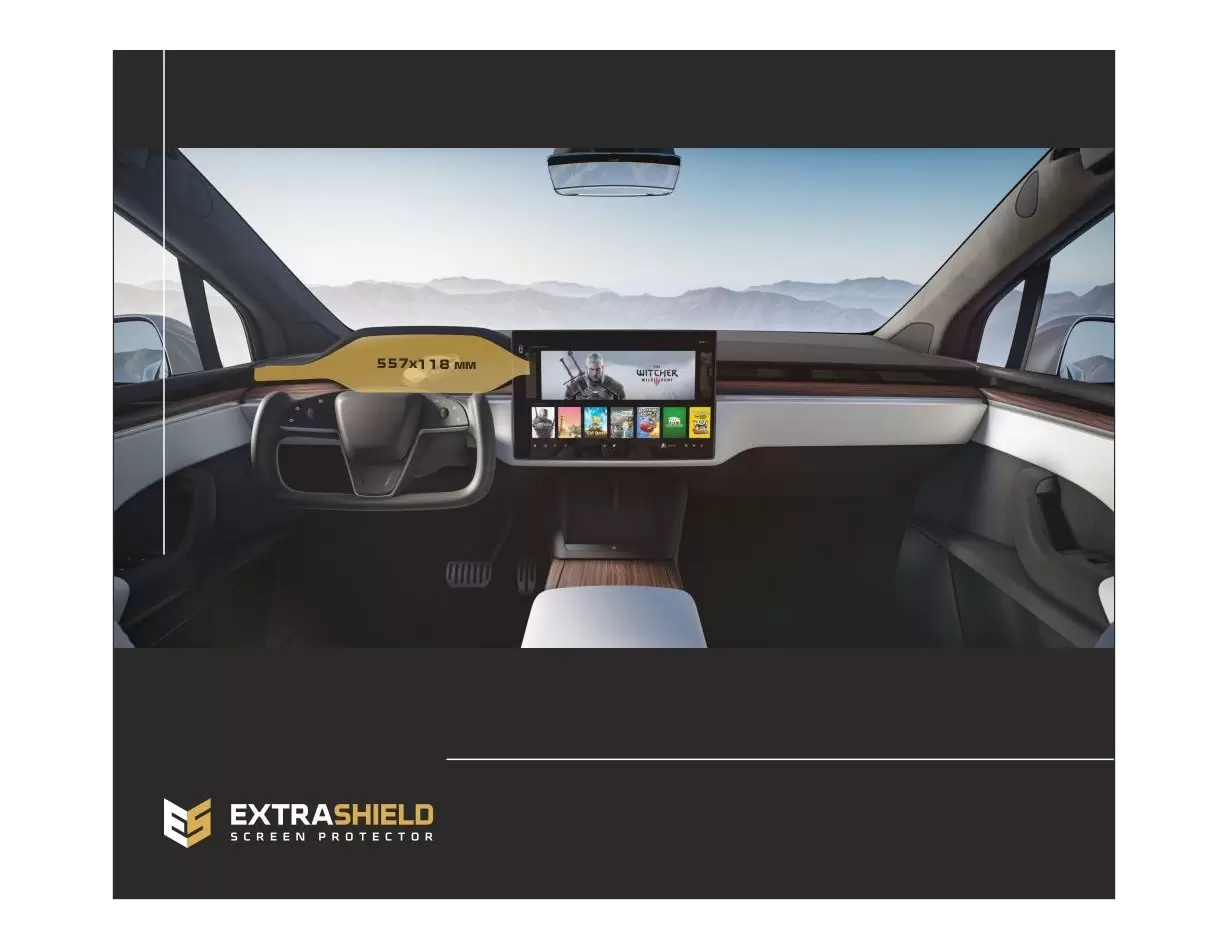 Tesla Model X 2021 - Present Digital Speedometer DisplayschutzGlass Kratzfest Anti-Fingerprint Transparent - 1- Cockpit Dekor In