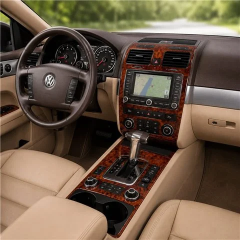 Volkswagen Touareg 2004+ Komplettset, mit Navigation 3D Armaturenbrett-Dekor-Set