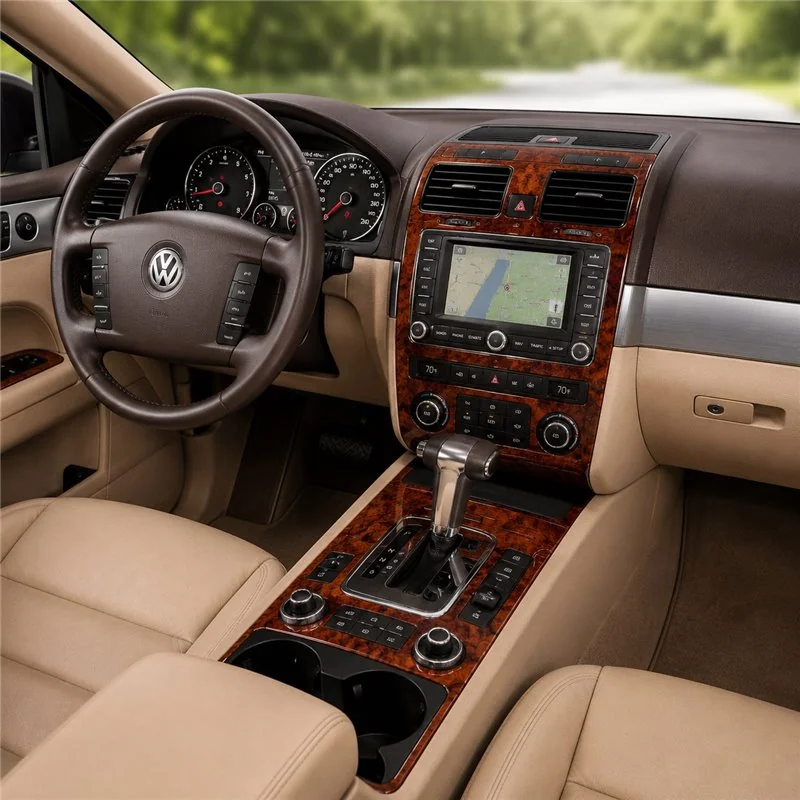 Volkswagen Touareg 2004+ Komplettset, mit Navigation 3D Armaturenbrett-Dekor-Set