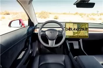 Tesla Model Y 2019 - Present Multimedia 15" DisplayschutzGlass Kratzfest Anti-Fingerprint Transparent - 1- Cockpit Dekor Innenra