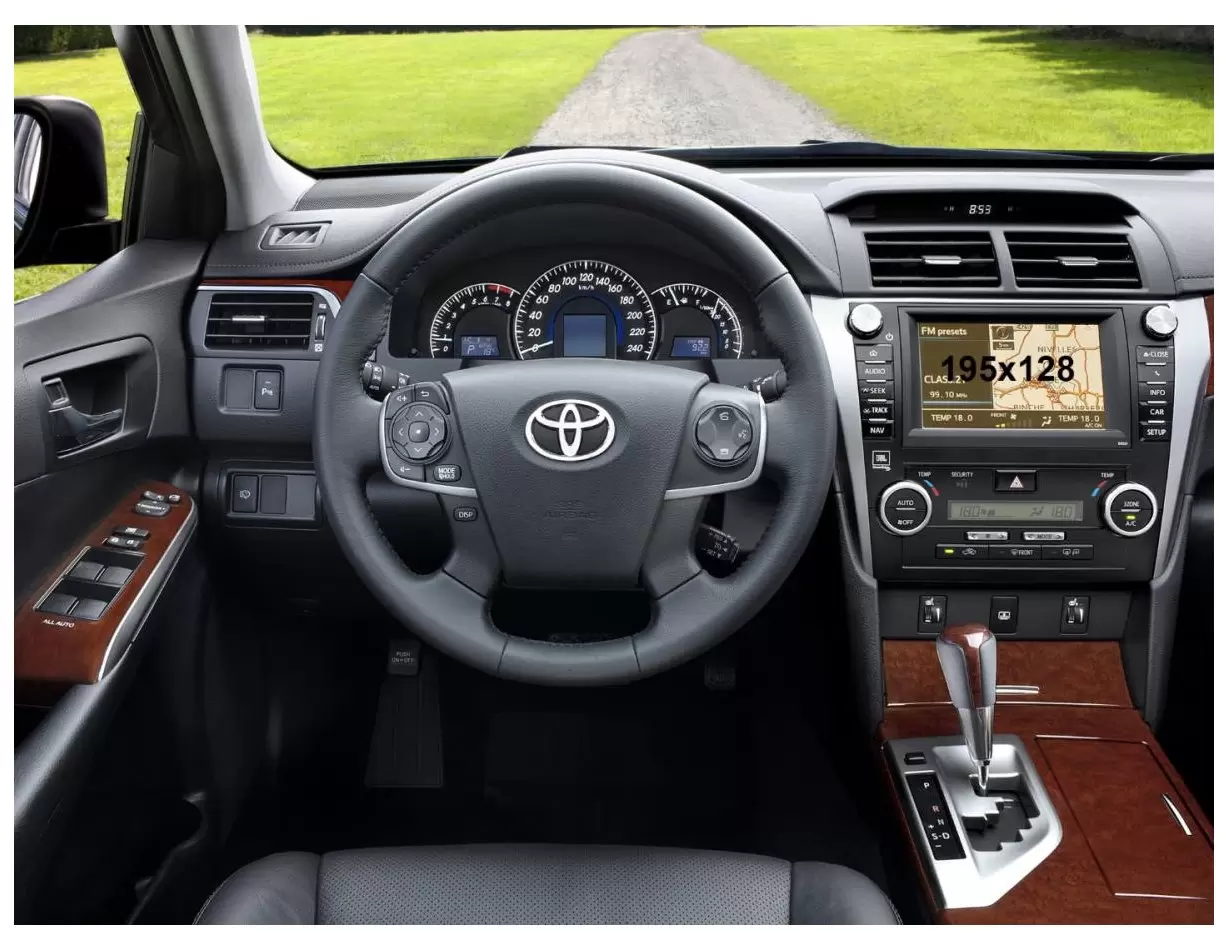 Toyota Camry VI (XV50/XV55) 2012 - Present Multimedia 8" DisplayschutzGlass Kratzfest Anti-Fingerprint Transparent - 1- Cockpit 