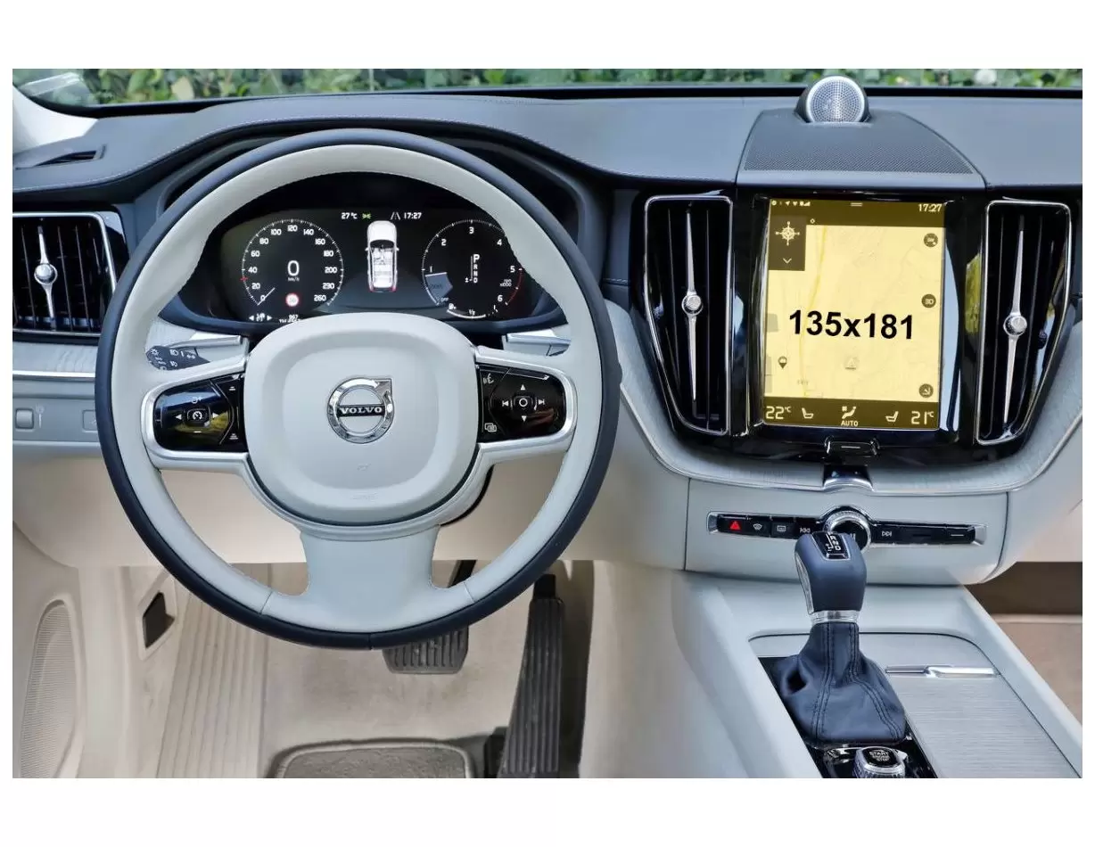 Volvo XC60 2017 - Present Multimedia 9" DisplayschutzGlass Kratzfest Anti-Fingerprint Transparent - 1- Cockpit Dekor Innenraum