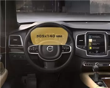 Volvo XC90 2014 - Present Digital Speedometer 12.3" DisplayschutzGlass Kratzfest Anti-Fingerprint Transparent