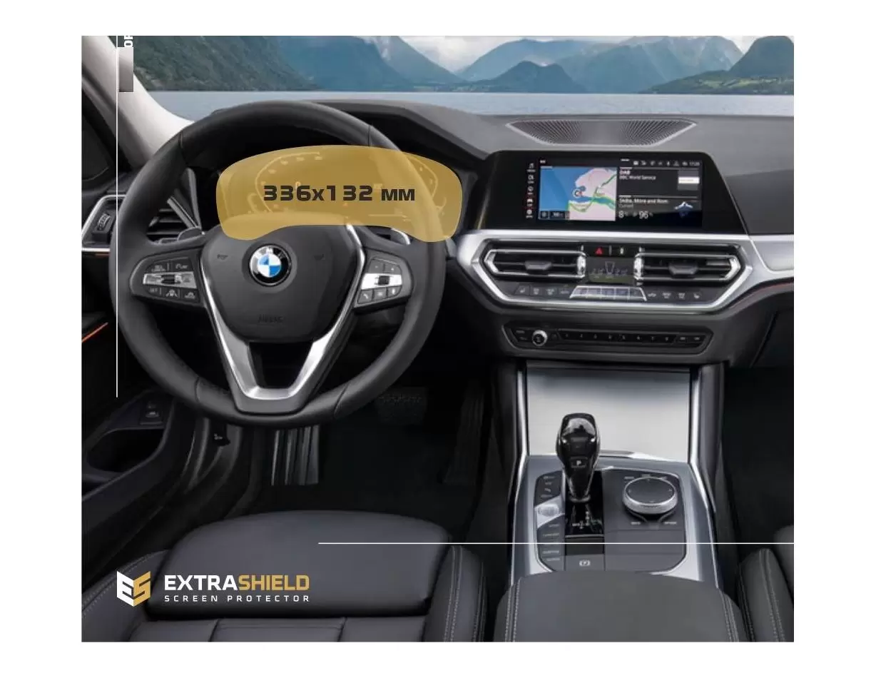 BMW 3 Series (G20) 2018 - Present Digital Speedometer (Central) 12,3" DisplayschutzGlass Kratzfest Anti-Fingerprint Transparent 
