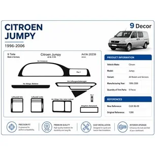 Citroen Jumpy 1996-2006 3D Armaturenbrett-Dekor-Set, 9 Teile 2