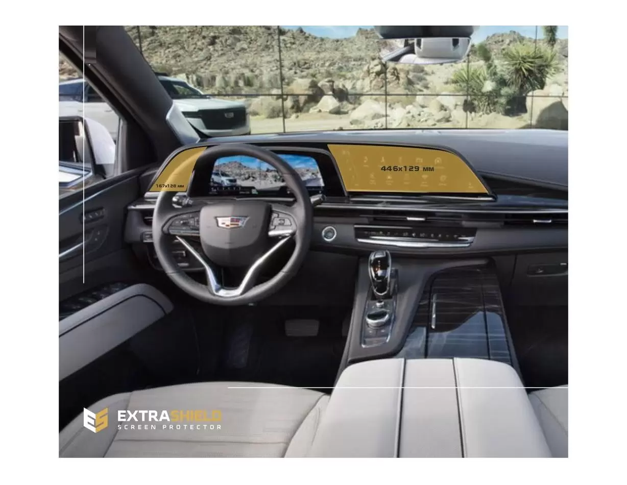 Cadillac CT6 2015 - 2019 Multimedia 8" DisplayschutzGlass Kratzfest Anti-Fingerprint Transparent - 1- Cockpit Dekor Innenraum