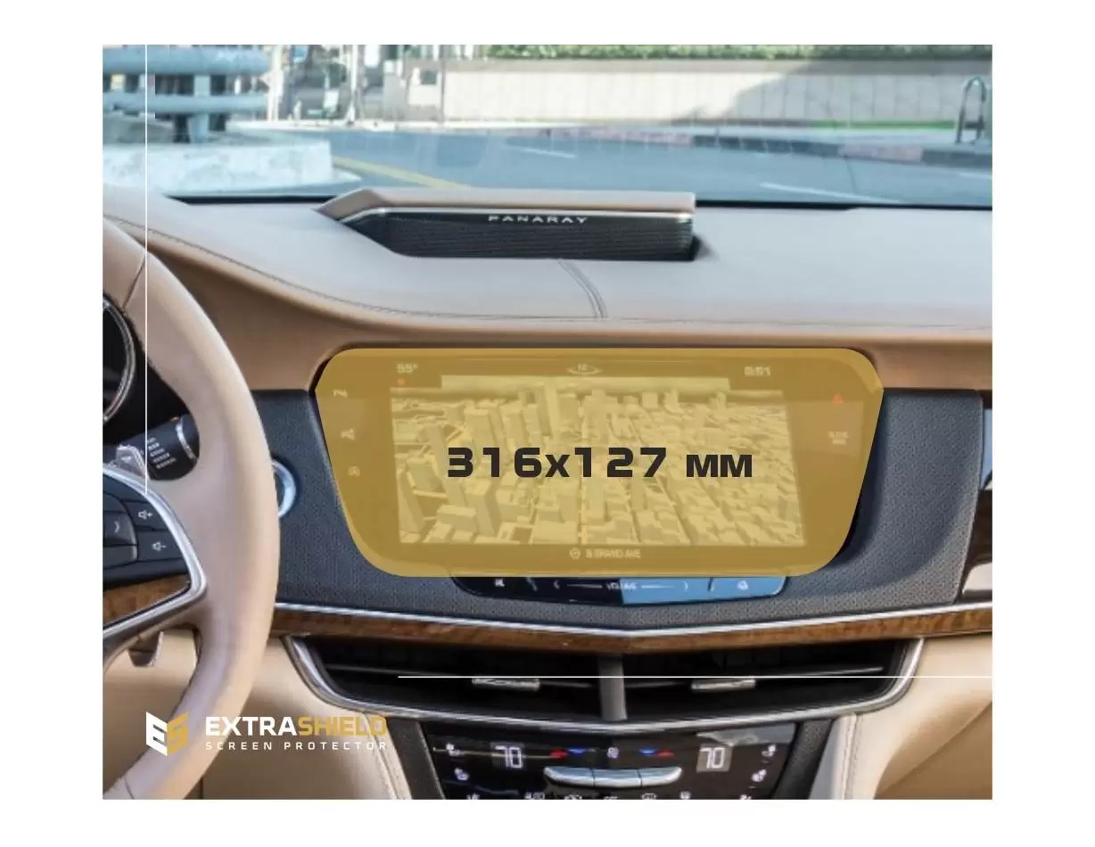 Cadillac XT4 2018 - Present Multimedia 8" DisplayschutzGlass Kratzfest Anti-Fingerprint Transparent - 1- Cockpit Dekor Innenraum