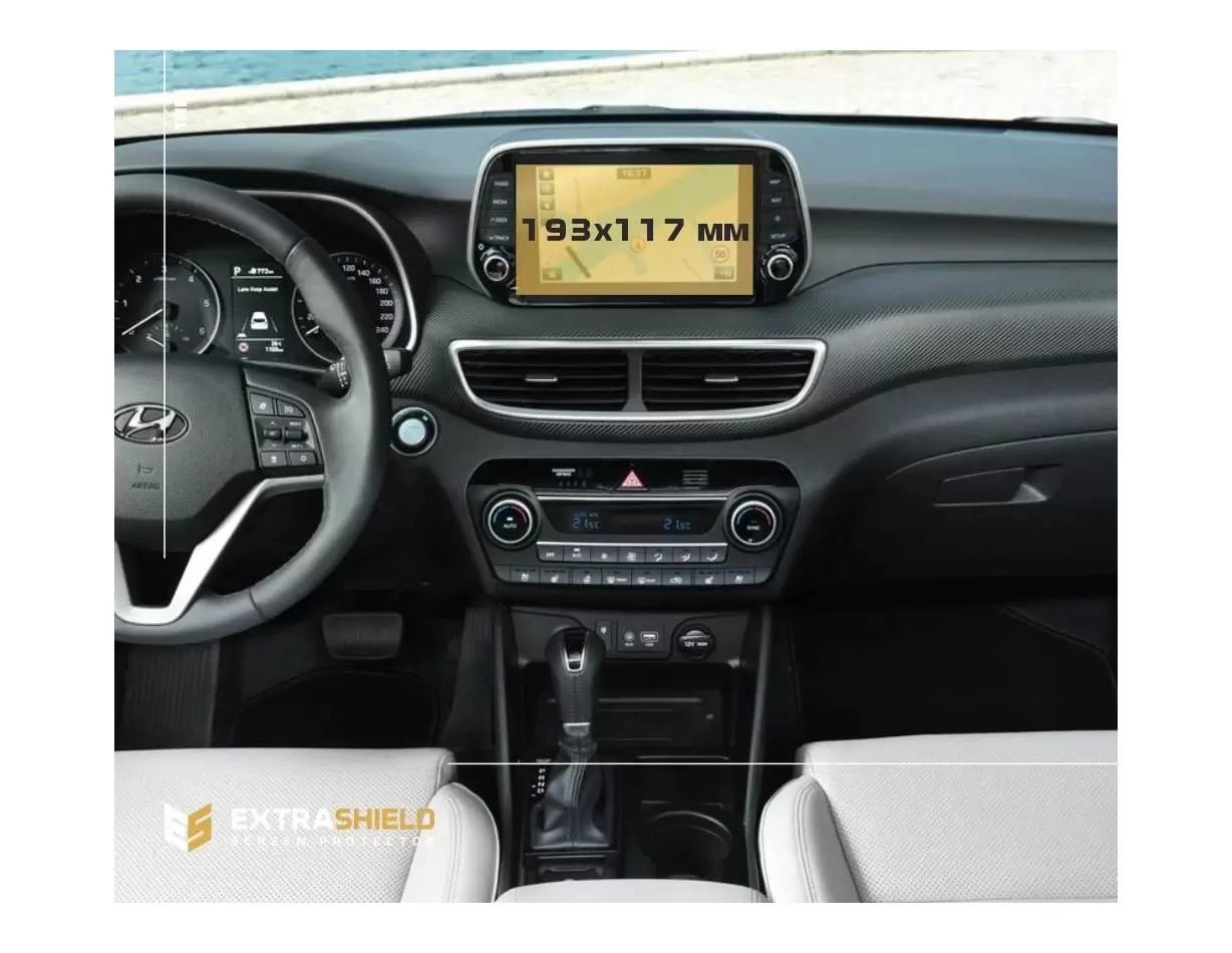 Hyundai Sonata 2019 - Present Multimedia 8" DisplayschutzGlass Kratzfest Anti-Fingerprint Transparent - 1- Cockpit Dekor Innenra