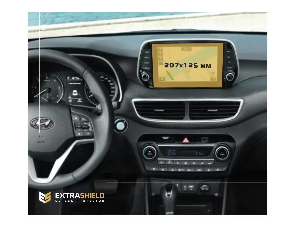 Hyundai Staria 2021 - Present Multimedia + climate-control DisplayschutzGlass Kratzfest Anti-Fingerprint Transparent - 1- Cockpi