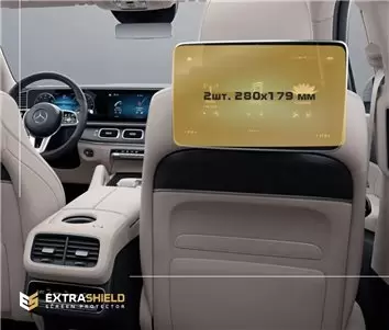 Mercedes-Benz GLS (W167) 2019 - Present Passenger monitors (2pcs,) 10,2"with camera + ON DisplayschutzGlass Kratzfest Anti-Finge