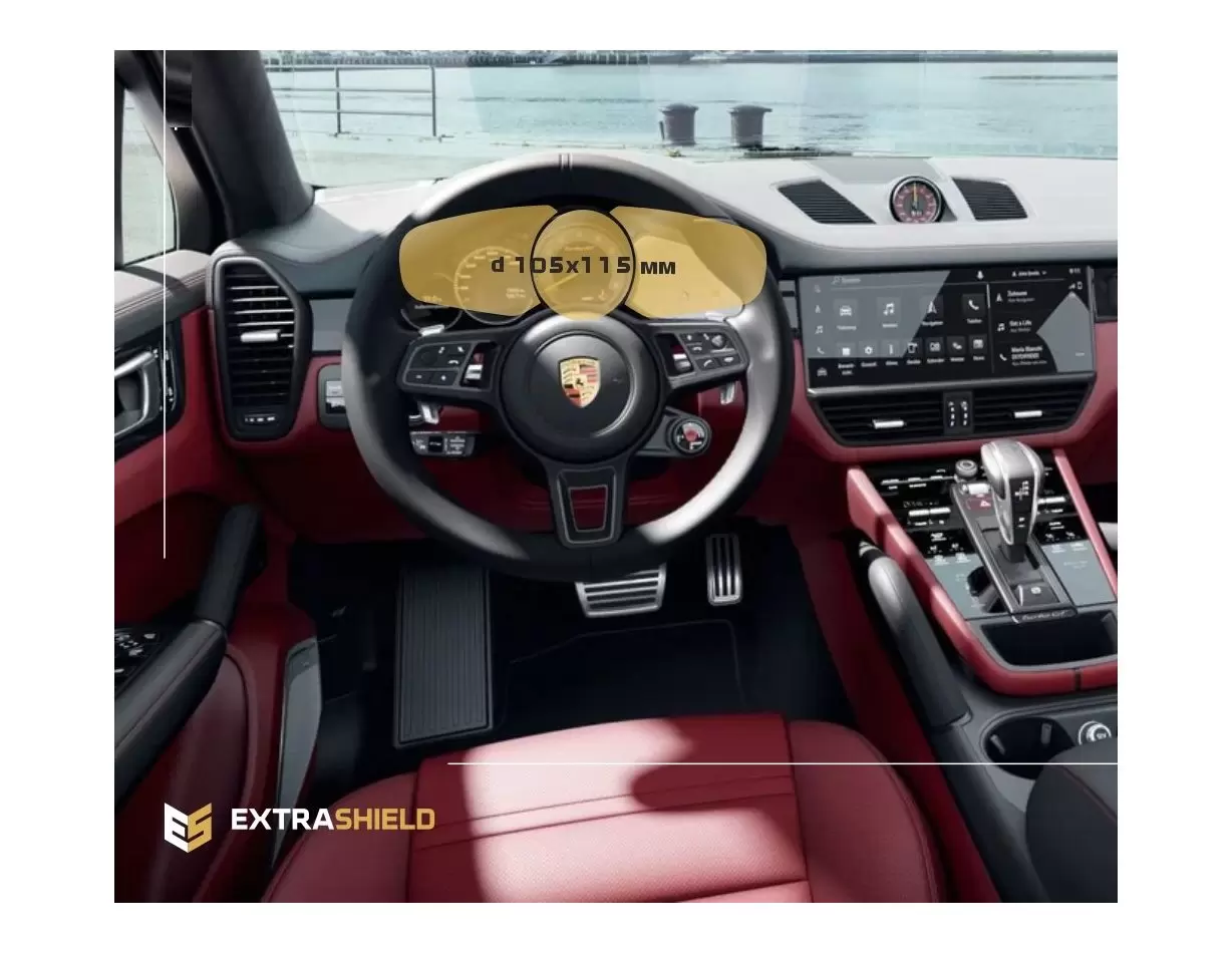 Porsche Cayenne 2017 - Present Digital Speedometer 12" DisplayschutzGlass Kratzfest Anti-Fingerprint Transparent - 1- Cockpit De